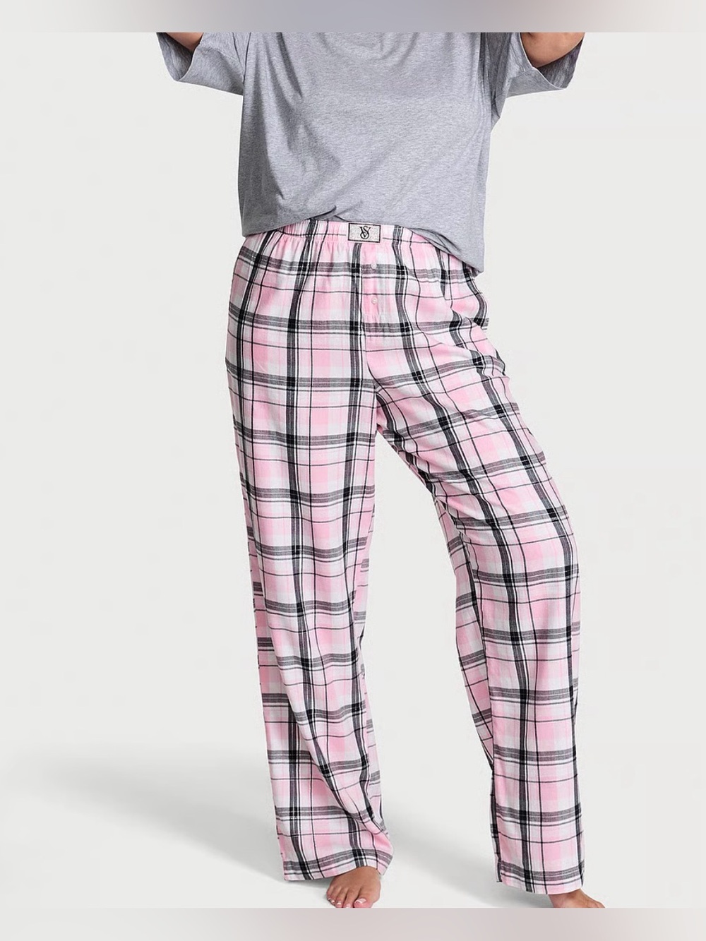 Victoria's Secret Pink & Black Plaid pyjama pants track pants